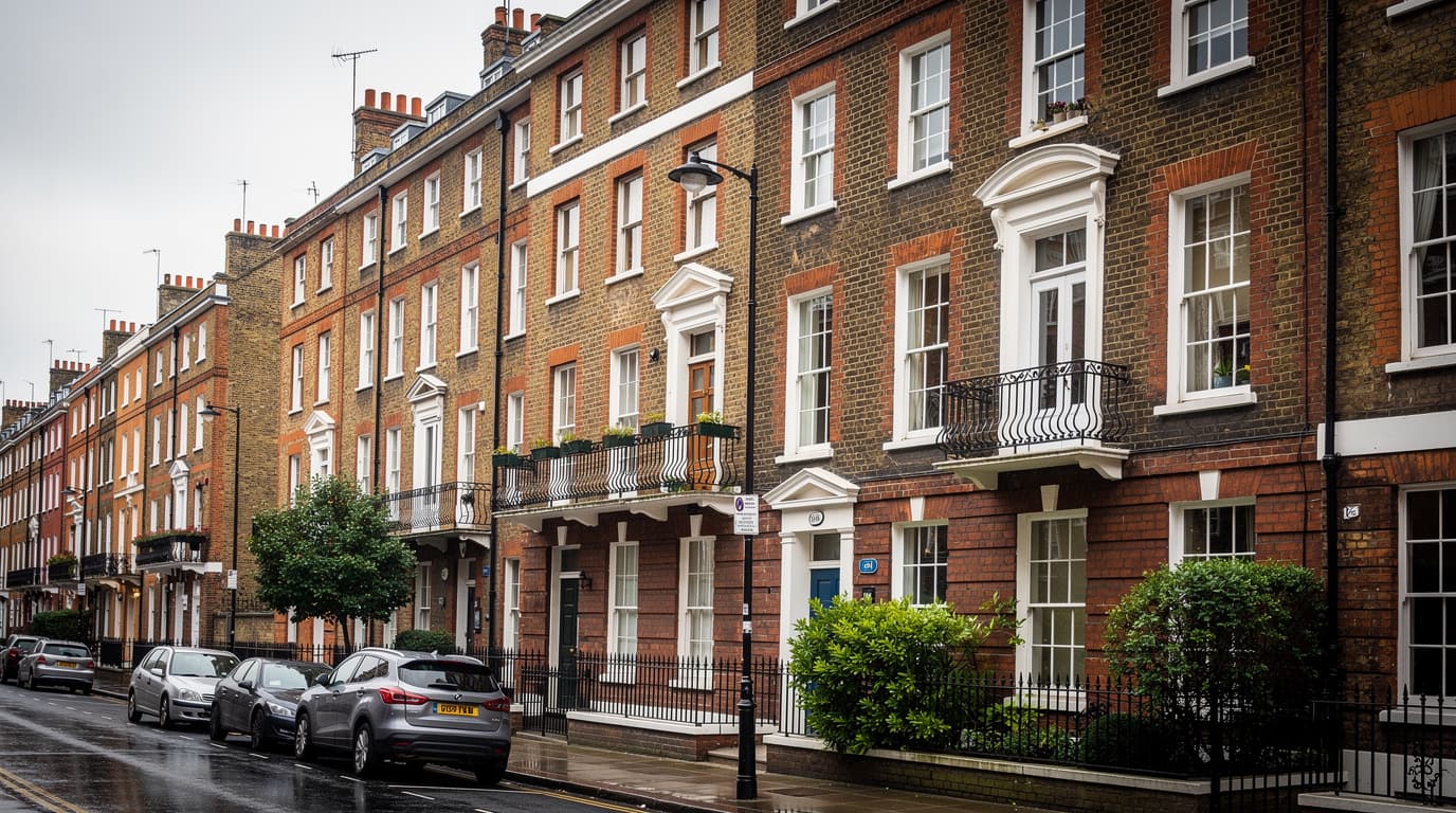 London residential brick buildings